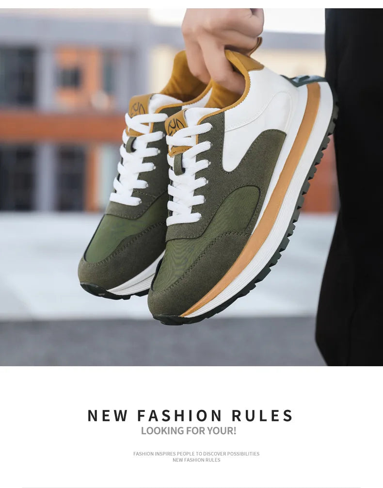 Men Shoes 2025 Spring Autumn New Fashion Comfortable Height Increase Casual Running Shoes Breathable Non Slip Platform Sneakers Pi-Mart