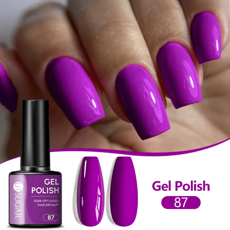 UR SUGAR 7ML Nail Gel Fresh Macaron 107 Colors All For Manicure Semi Permanent Soak Off LED UV Long-Lasting Nail Art Varnish Tri Light Beauty