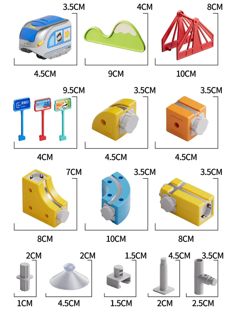 Magnetic Train Toy For Boys Track 1:64 Electric Rail DIY Magic Vehicle Model Toys Education 3 Years Children Gifts Pi-Mart