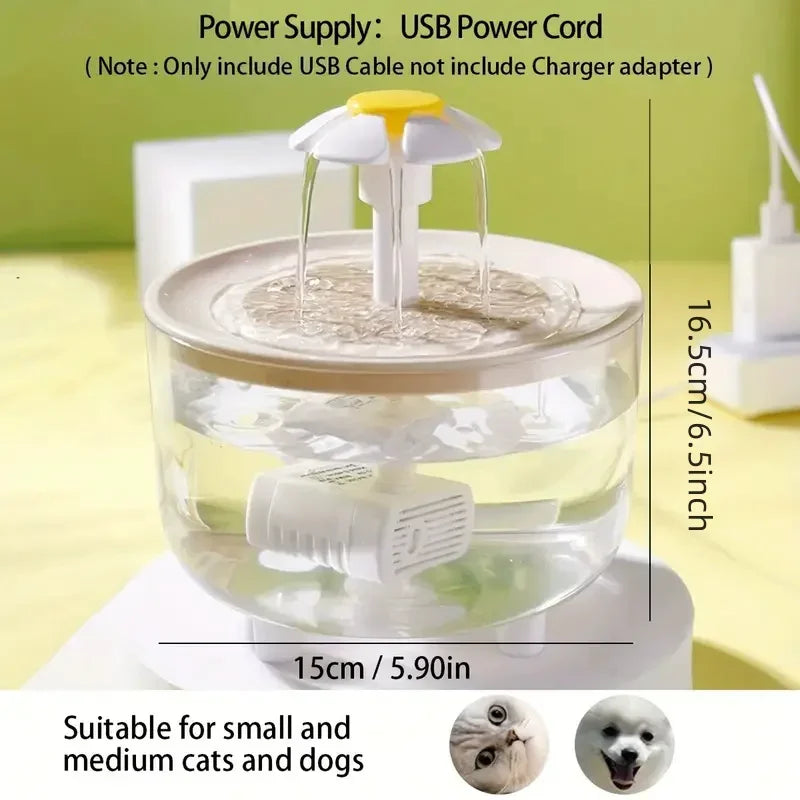 USB Electric Mute 1.2L Pet Water Fountain Automatic Cat Drink Bowl Filter Pet Drinking Dispenser Drinker For Cats Water Filter Pi-Mart