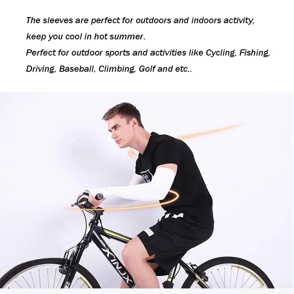 2Pcs Arm Sleeves Warmers Sports Sleeve Sun UV Protection Hand Cover Cooling Warmer Running Fishing Cycling Pi-Mart