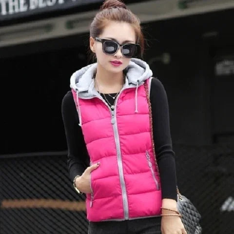2026 New Winter Underwaist Coat Long Hooded Quilted Puffer Vest Female Warm Thicken Outwear Womens Jacket Sleeveless Waistcoat LadyShow.Store