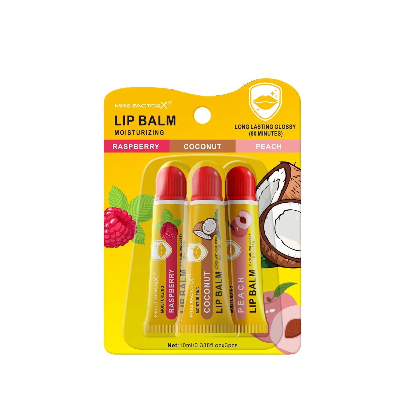 3-Piece Cardboard Lipstick Set -10ml * 3PCS Portable Belt Deep Moisturizing and Gloss Autumn and Winter Care Lipstick Pi-Mart