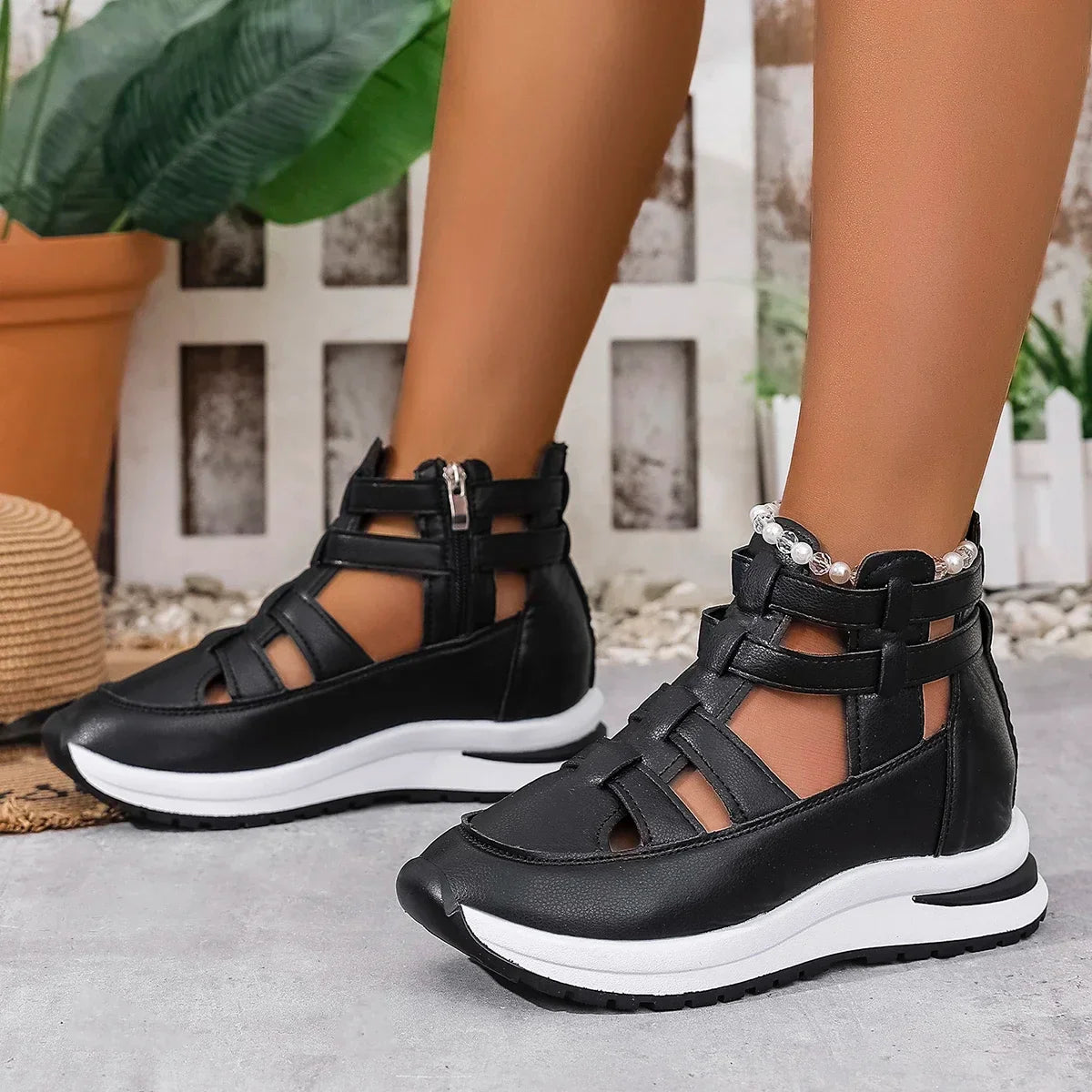 Women Sandals New Closed Toe Office and Career Summer Solid Wedge Shoes for Women New High Quality Buckle Strap Sandals Women LadyShow.Store