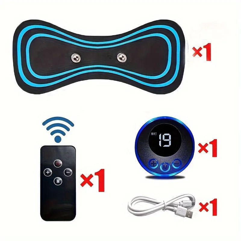 Electric Muscle Massager Set EMS Neck Massage Machine with8 Modes And 19 Strength Levels Portable Vibrating Treatment Instrument Tri Light Beauty