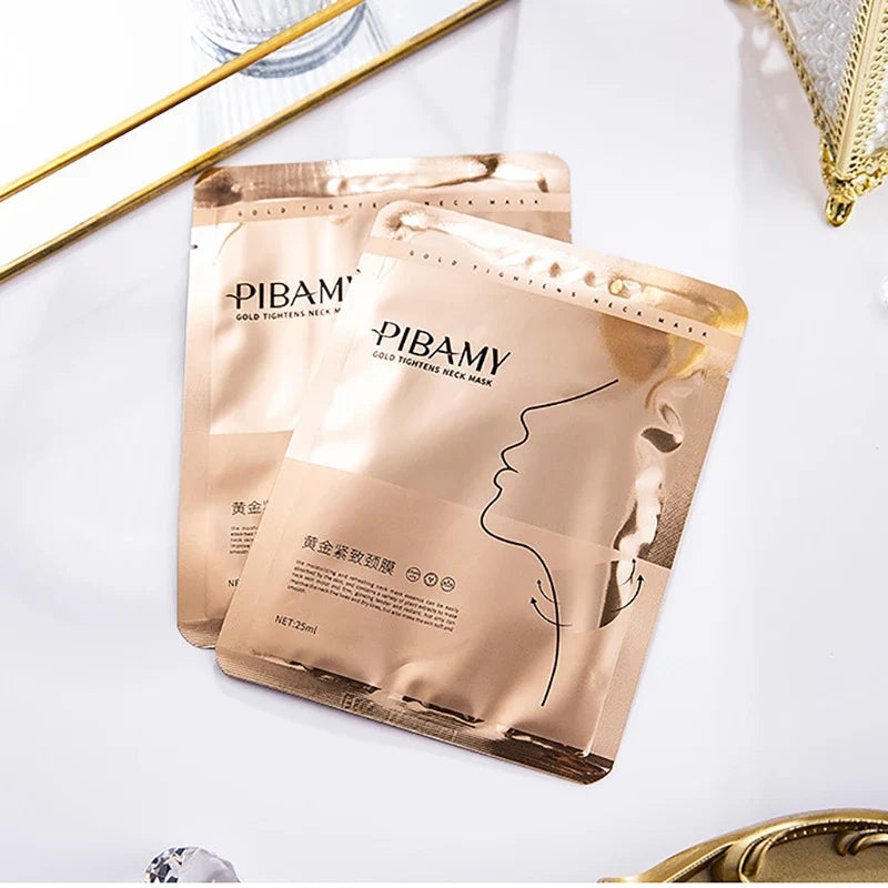 Gold Firming Neck Mask Moisturizing Nourishing Brightening Hydrating Neck skincare Masks Beauty Necks Skin Care Products Tri Light Beauty
