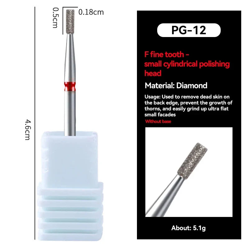 Electric Diamond Nail Drill Bit Sand Nail Files Cuticle Polishing Manicure Tool for Professional Nail Cleaning And Polishing Tri Light Beauty