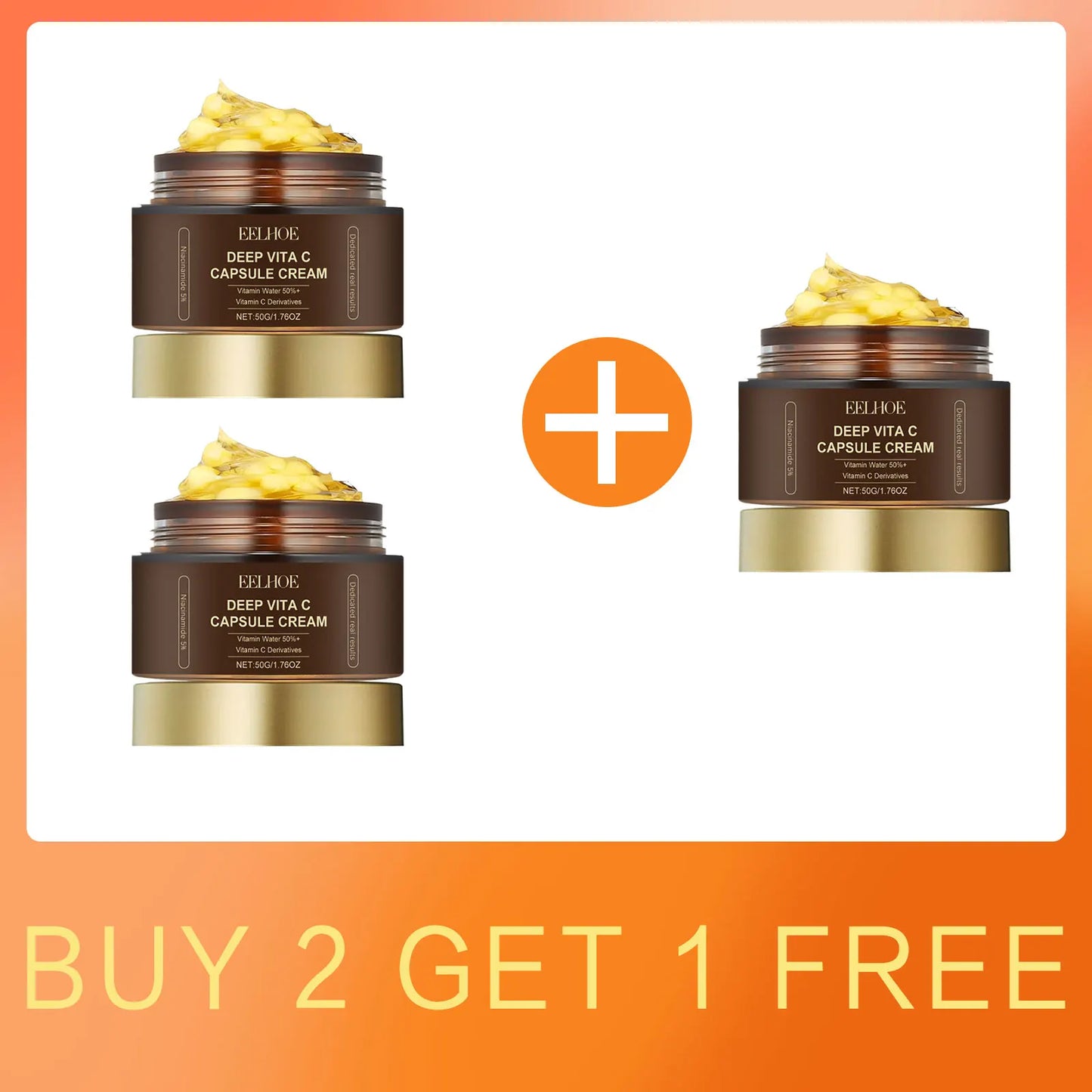 Vitamin C Capsules Facial Moisturizing Cream Melanin Removal Rejuvenate Skin Lightening Wrinkles Remover Brightening Face Cream Pi-Mart
