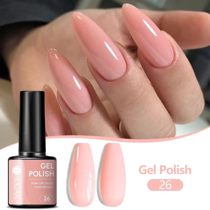 UR SUGAR 7ML Nail Gel Fresh Macaron 107 Colors All For Manicure Semi Permanent Soak Off LED UV Long-Lasting Nail Art Varnish Tri Light Beauty