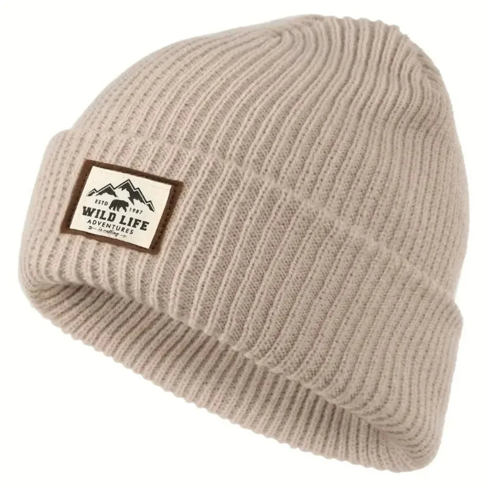 New Warm Outdoor Fleece Sports Hat Windproof Ear Protection Beanie Hats Knitted Thickened Winter Cap Men Women Pi-Mart