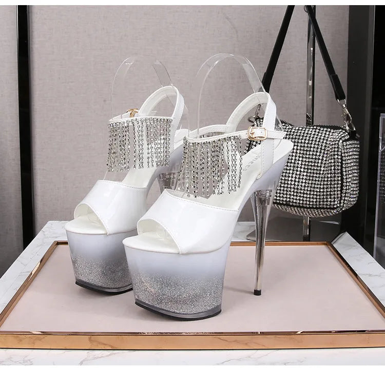 7Inch Runway Style Thin High Heels Europe And America Women Platform Sandals 2025 New Summer Night Club Shoes For Woman Big Size Pi-Mart