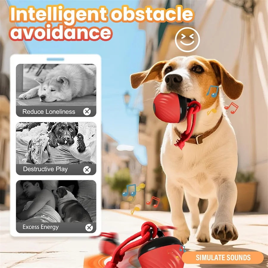 Intelligent Dog Toy Ball Electronic Interactive Cat Toy Usb Automatic Moving Bouncing Ball For Large Medium Dog Holiday Pet Gift Pi-Mart