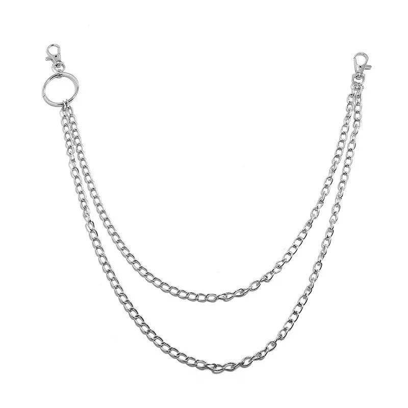 Metal Belt Chain HipHop Rock Punk Hook Trousers Pant Waist Link Metal Wallet Chain Keychain Ring Clip Keyring Jewelry Pi-Mart