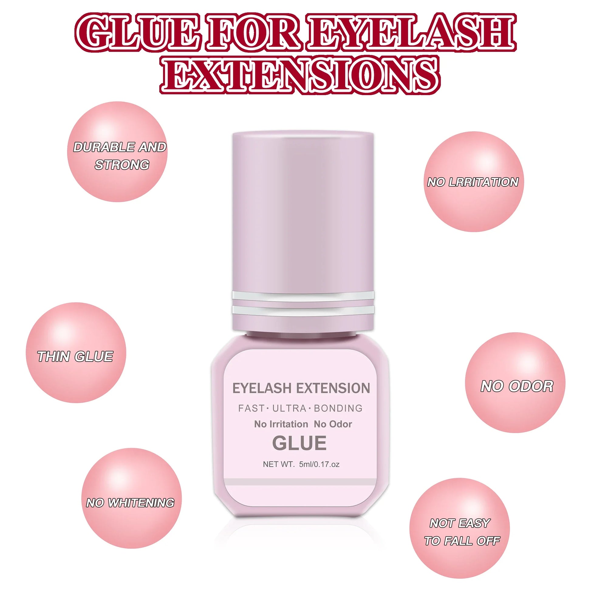 Professional DIY Waterproof Eyelash Extension Glue Quick Drying Strong Hold Long Lasting 14 Days for Home Use Low Smell eyelasah LadyShow.Store