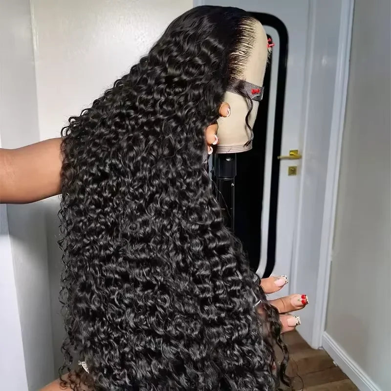 13x4 13x6 HD Transparent Lace Deep Wave Frontal Wig 40 Inch Jerrly Curly Lace Front HumanHair Wig For Deep Curly Water Wave Wig LadyShow.Store