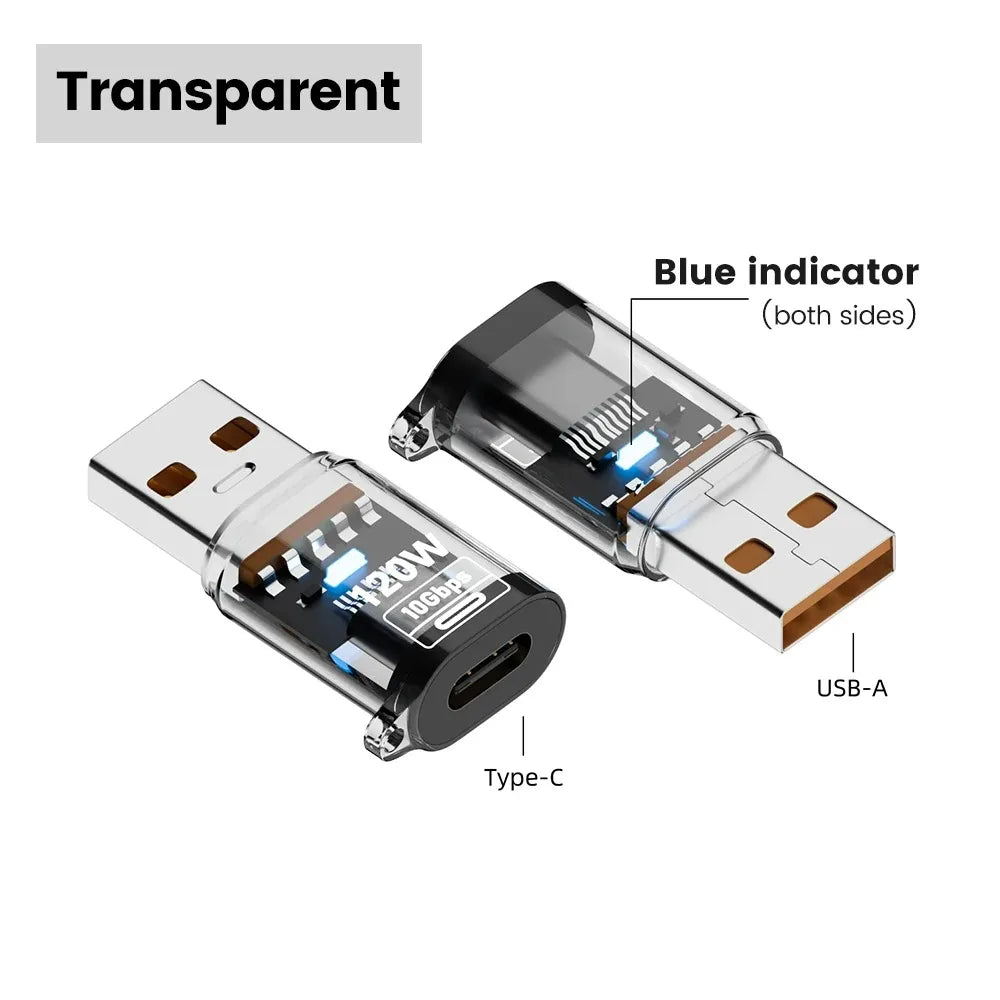 120W USB 3.2 to Type C OTG Adapter Fast Charging 10Gbps Data Audio Transfer For MacBook iPad iPhone 15 16 17 Huawei Xiaomi PC Pi-Mart