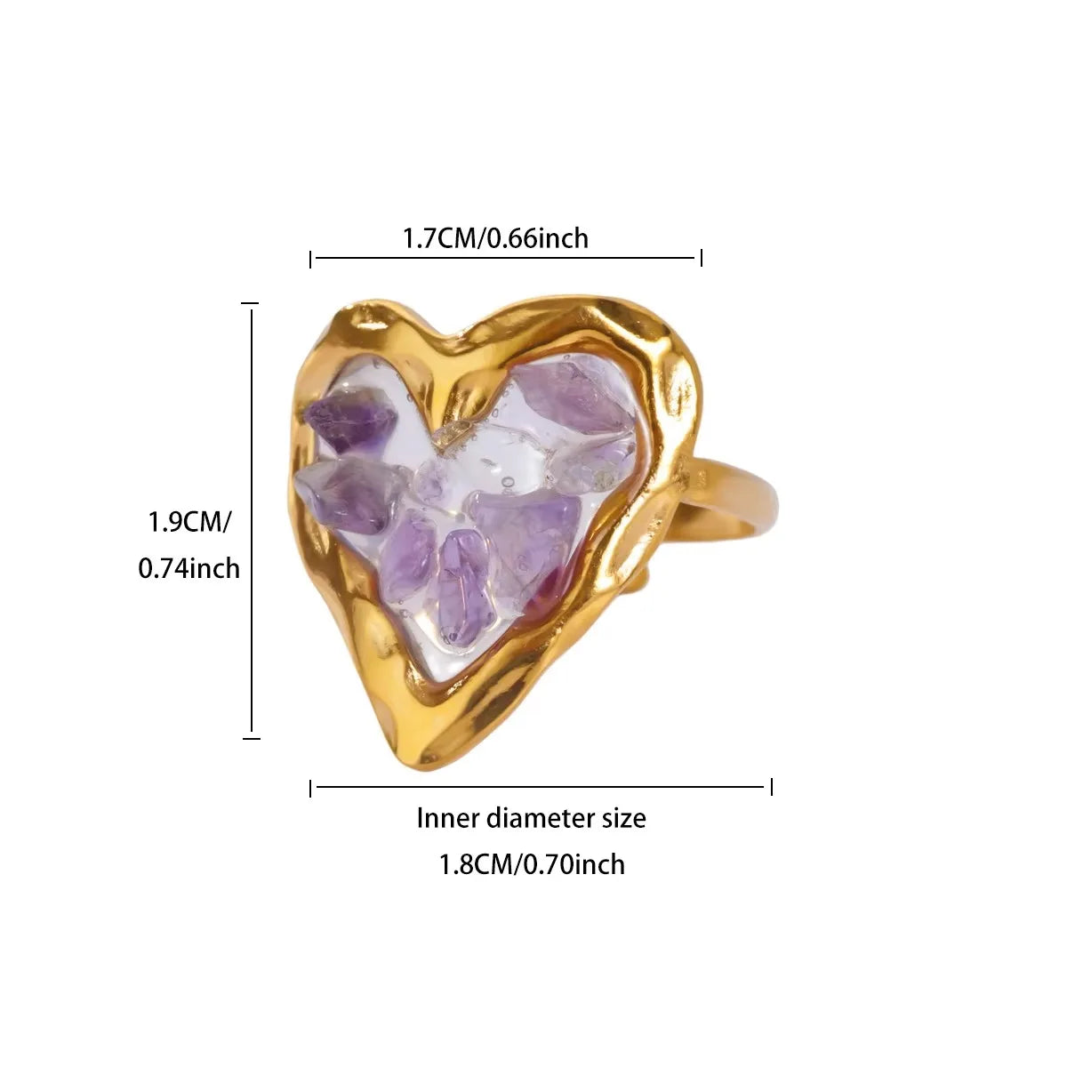 Zircon Geometric Heart Rings For Women Stainless Steel Gold Color Wedding Ring Luxury Aesthetic Jewlery Couple Gift 2026 Pi-Mart