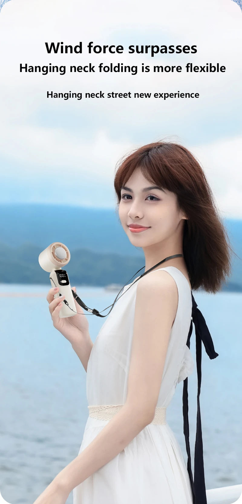 Lenovo Foldable/Hangable USB Desk Fan Ice Cooling Handheld Fan 100 Speeds Turbo Portable for Outdoor Fast Chill Ice Compress New Pi-Mart