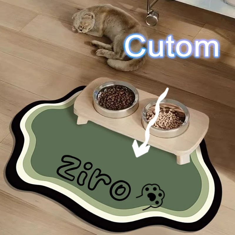  Custom Pet Feeding Mat Cute Shape Dog Diatom Mud Floor Mat Non-Slip Waterproof Home Decoration Dog Feeding Pad Pi-Mart