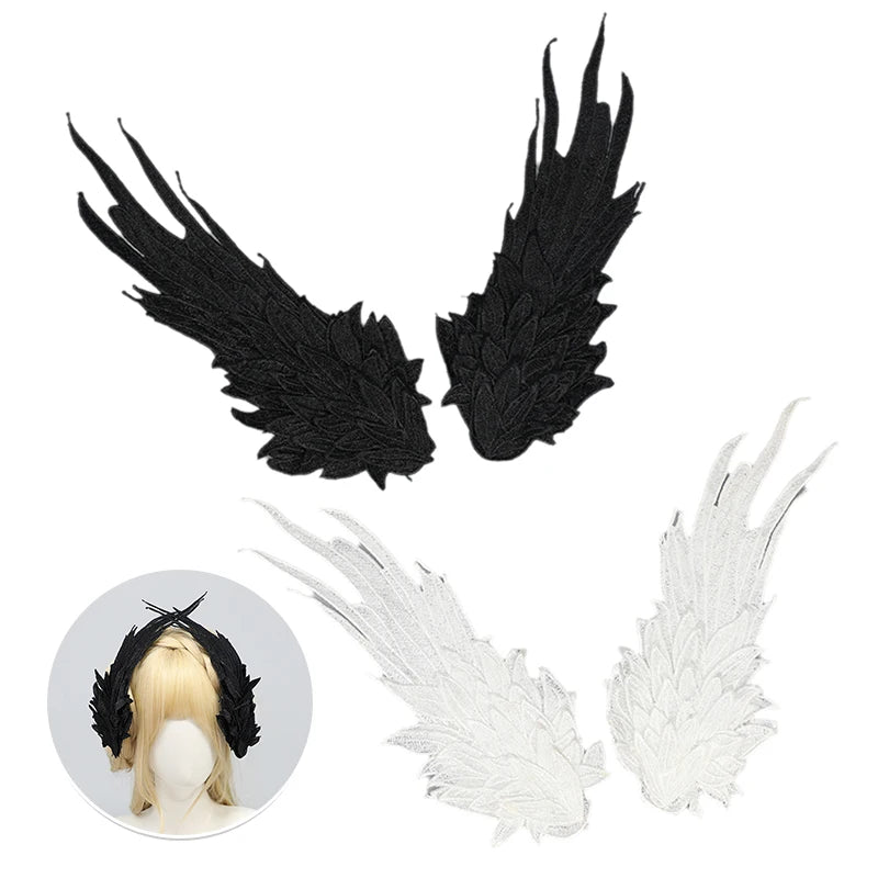 Lolita Feather Angel Wings Hair Clip Barrette Angel Wing Hairpin Lolita Anime Cosplay Hair Accessories Halloween Party Headwear Pi-Mart