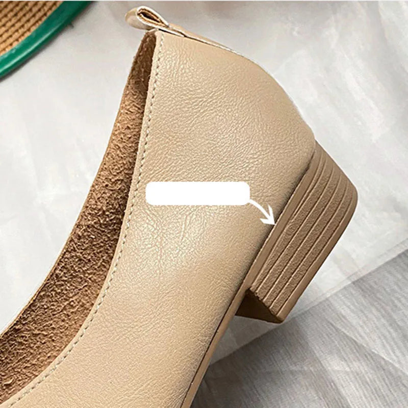 Woman Elegant Summer French Square Toe Green Mary Janes Cute Casual Flats Female Retro Shoes Low Heeled Soft Soled Flat Shoes LadyShow.Store
