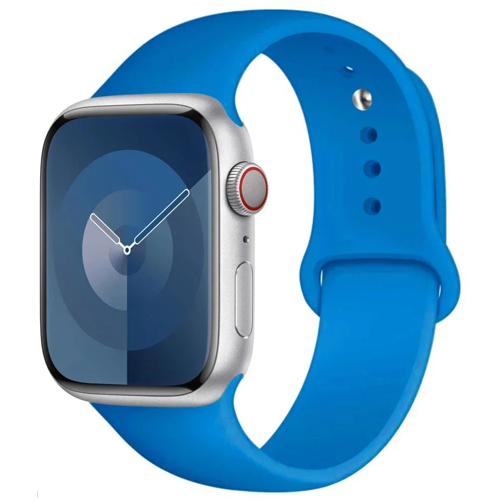 Silicone Band For Apple Watch strap 44mm 45mm 40mm 41mm 42-38mm 45 mm sport bracelet iwatch series 8 7 6 5 4 3 SE 9 Ultra 2 49mm LadyShow.Store