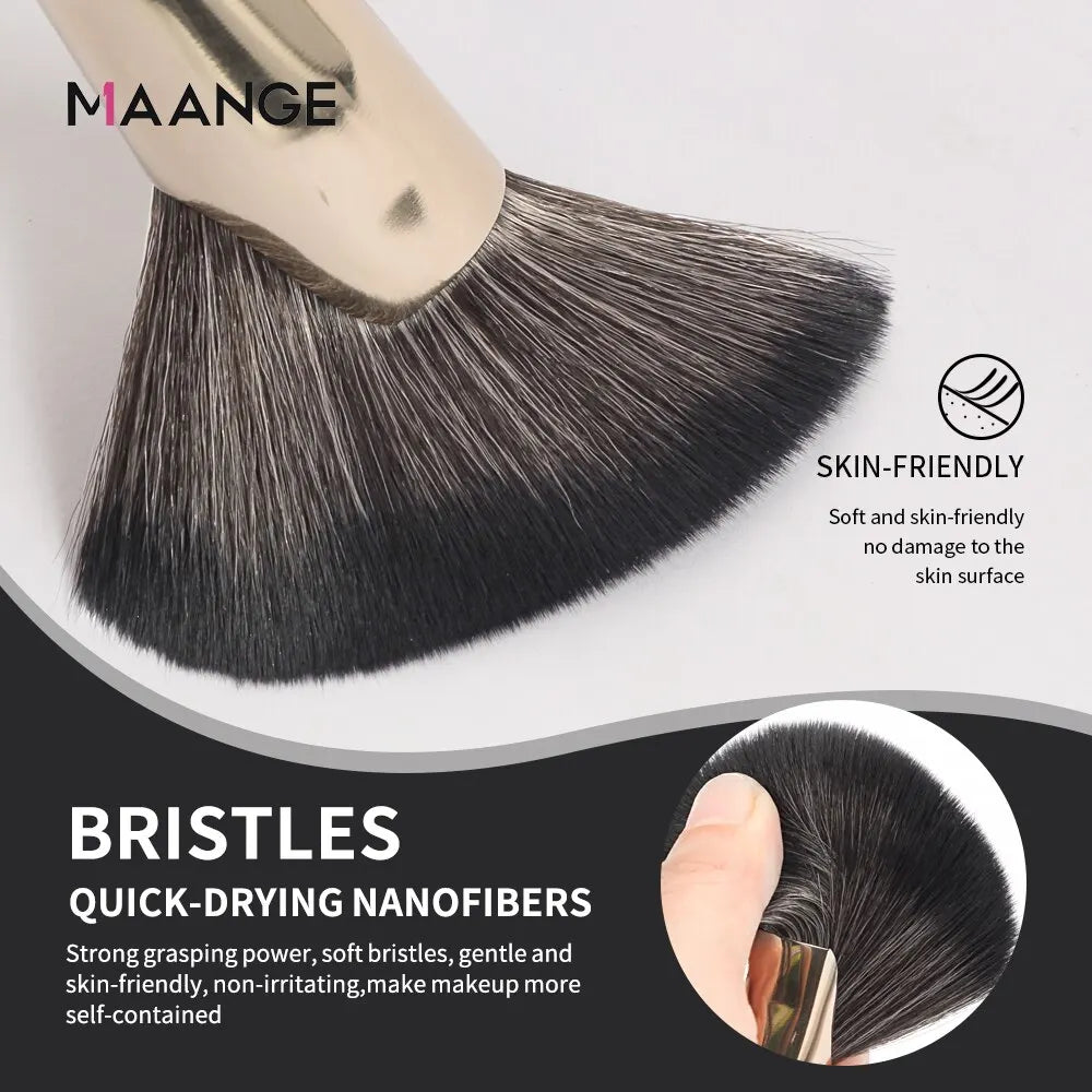 MAANGE Dense Blush Bronzer Brush Angled Makeup Brush Premium Brush Perfect For Face Contouring Highlighting For Creams Powders Tri Light Beauty