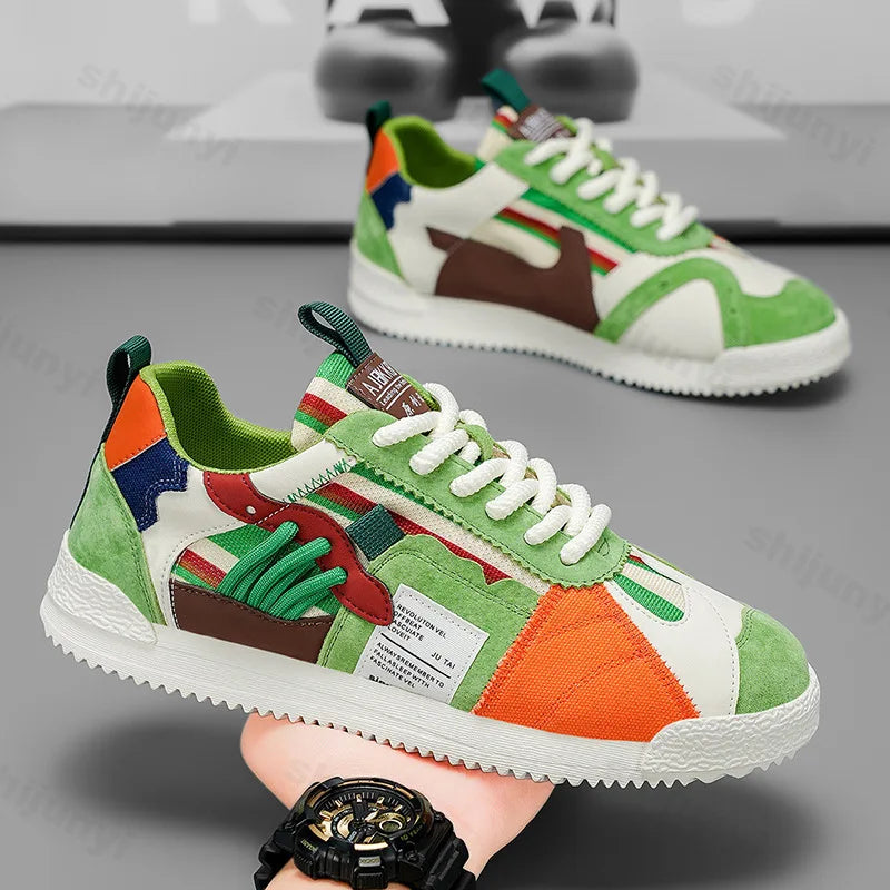 Large Size Men's White Sneakers Autumn Comfortable Non Slip Running Shoes Luxury Soft Sole Fashion Lace Up Outdoor Casual Shoes Pi-Mart