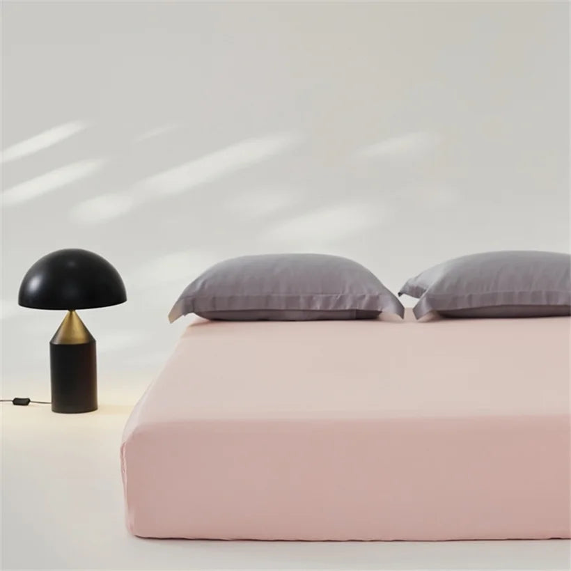 3pcs Set 100% Mulberry Silk Bed Sheet Set with 1pc Fitted Sheet and 2pcs Pillowcase Mattress Cover for Double King Queen Size LadyShow.Store