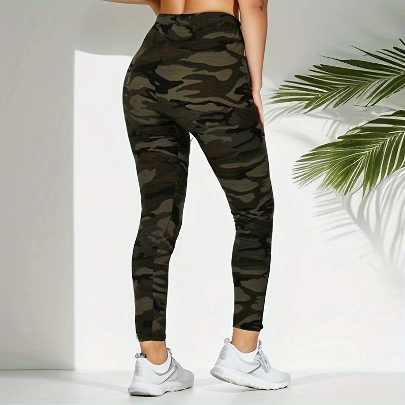 Camouflage Printed White Gray Sexy Women's Leggings Sports Jacket Tight Pants High Elasticity Slim Fit Tight Pants LadyShow.Store