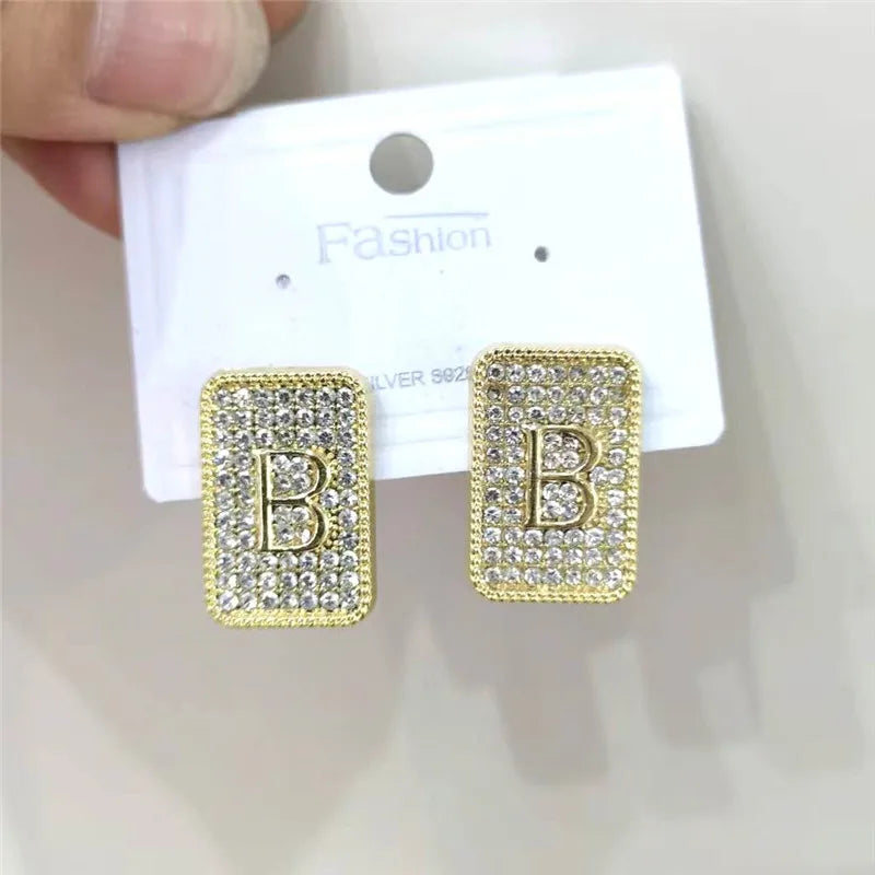 28 Colors Zebra Pu Leather Square Hoop Earrings For Women Fashion Jewelry Letter Alphabet Geometric Stripe Pendientes Mujer Pi-Mart