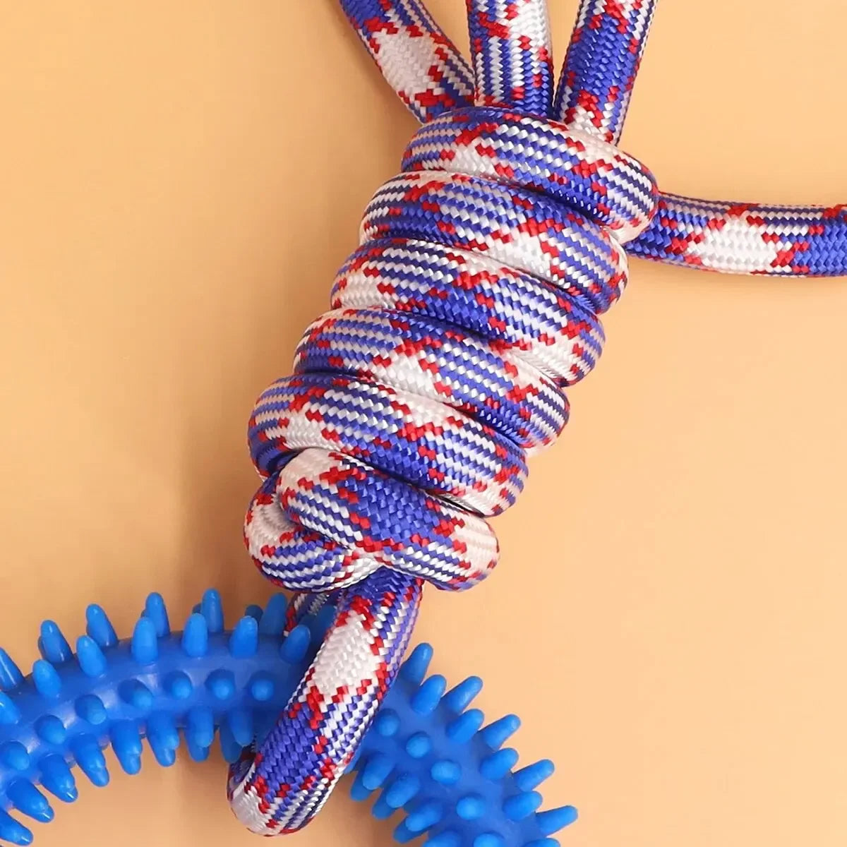 Dog Toys Chew Resistant Nylon Rope Toys Pet Colorful Woven Knot Rubber Toys Dog Self Fun Outdoor Swimming Toys Pet Supplies Pi-Mart
