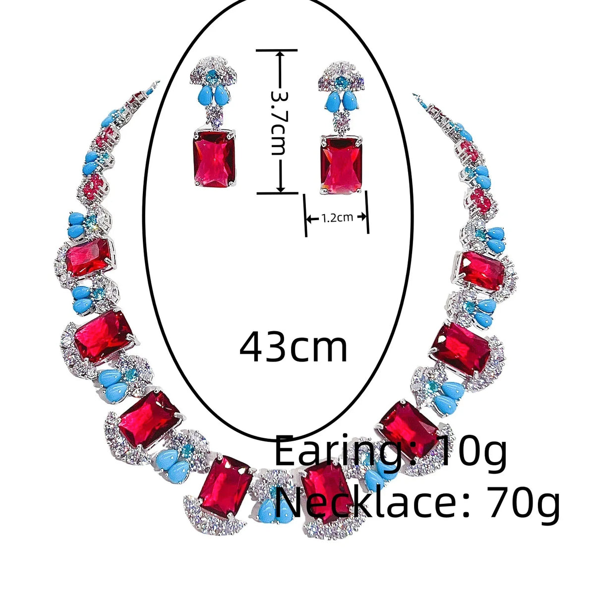 Popular twinkle square sliver color necklace earrings women dress decoration light luxury jewelry wedding Nigerian gift M-902 Pi-Mart