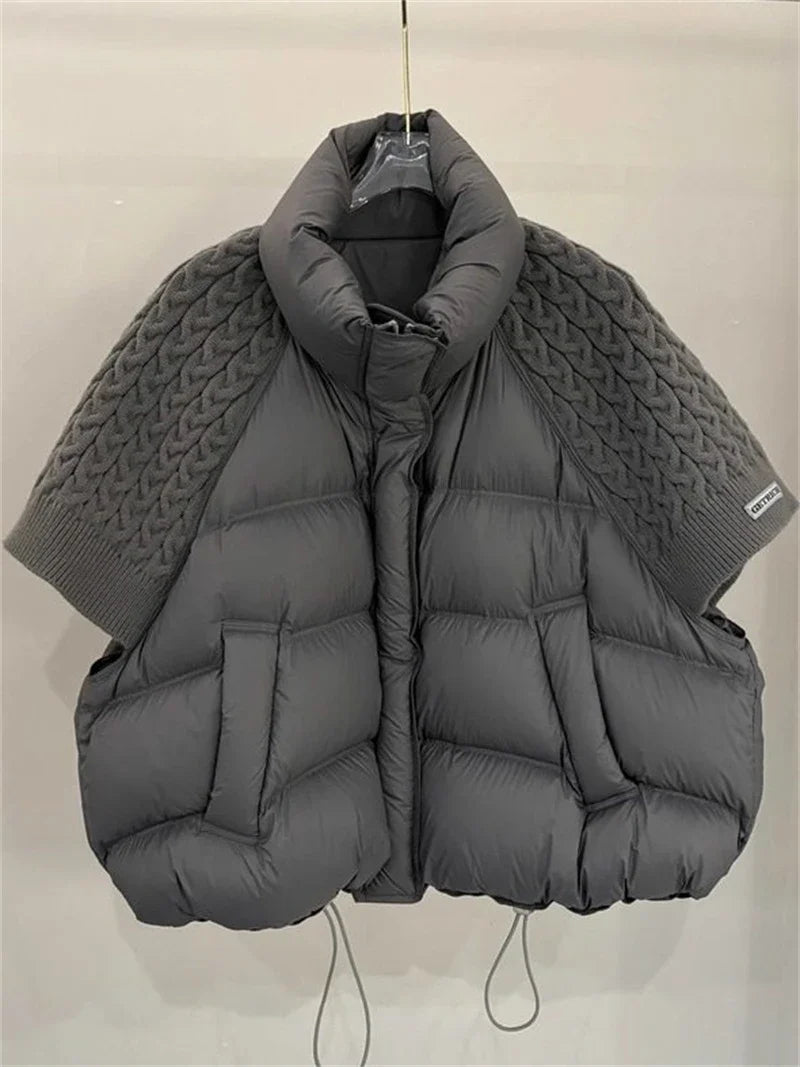 ZAROY Women's Cotton Vest Jacket Autumn Winter Loose Casual Stand Collar Pocket Puffer Waistcoat Coat Trendy Outerwear куртка LadyShow.Store