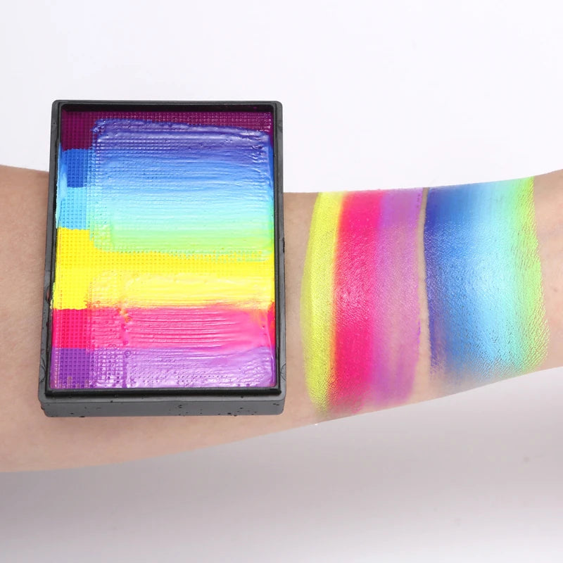 50g Facial and Body Paint Palette,Non-Toxic Rainbow Water-Soluble Body Paint for Rainbow Festival,Cosplay,Party,Art,Stage Makeup Pi-Mart