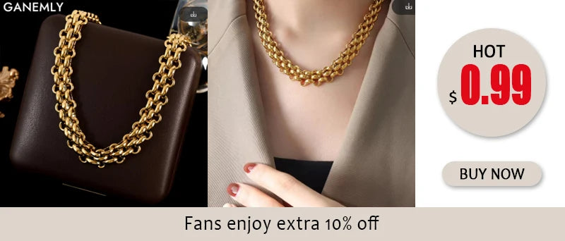 GANEMLY 316l Stainless Steel Luxury Bling Cubic Zirconia Eye Droplets Pendant Necklace Women Chic Romantic Waterproof Jewelry Pi-Mart