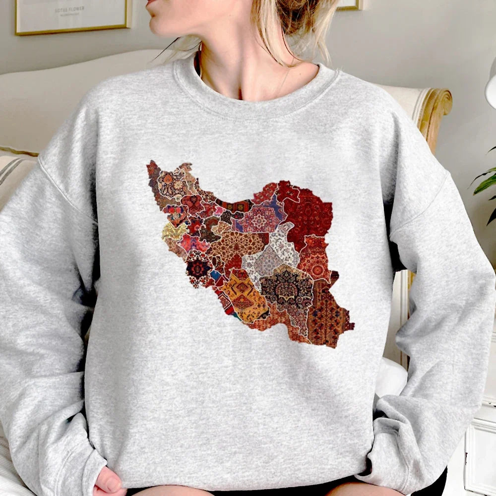Iran hoodies women gothic 2023 Korean style aesthetic sweatshirts women vintage Pullover LadyShow.Store