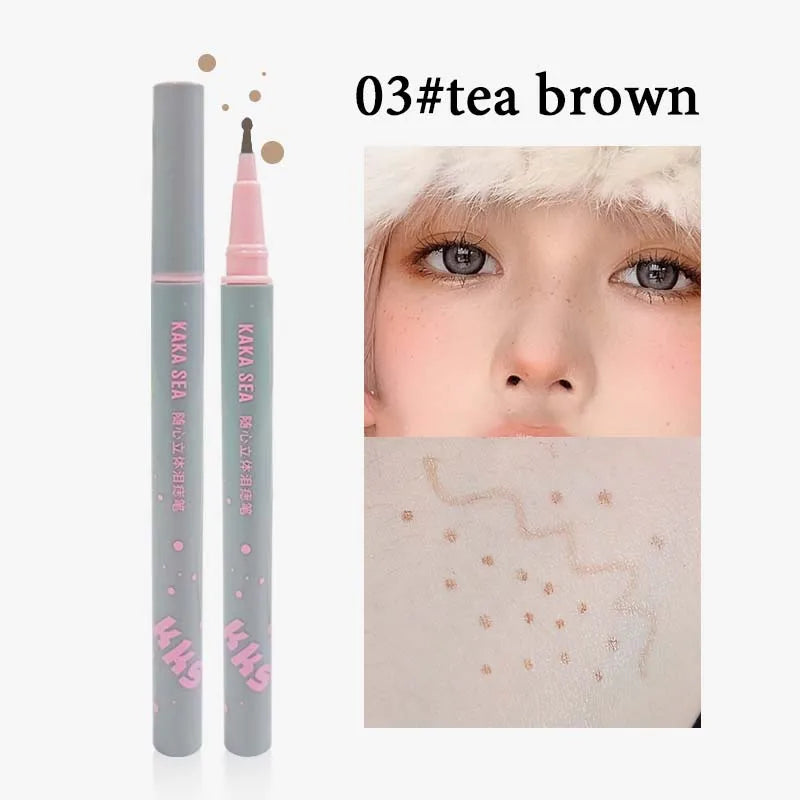 Realistic Natural Freckle Pen Fast Drying Waterproof Lifelike Round Head Freckle Spot Stamp Lasting Non-fading Dot Mole Make Up Pi-Mart