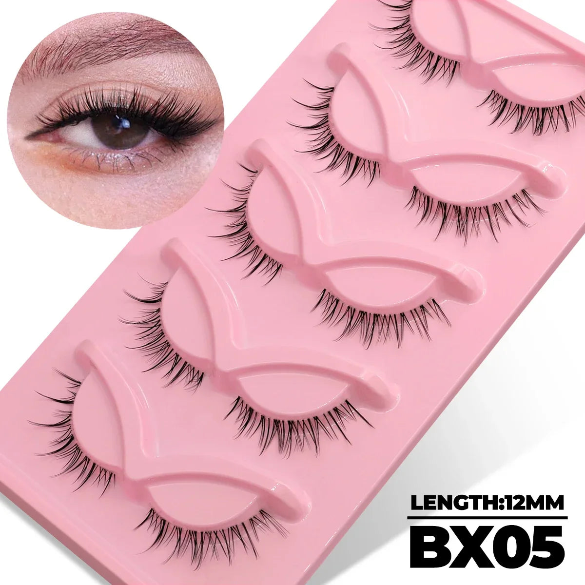 Veltrinay Fake Lashes Cat Eye Lashes Faux Mink Eyelashes Clear Band Lashes Natural Look Wispy Mink Eyelashes False Lashes Makeup LadyShow.Store