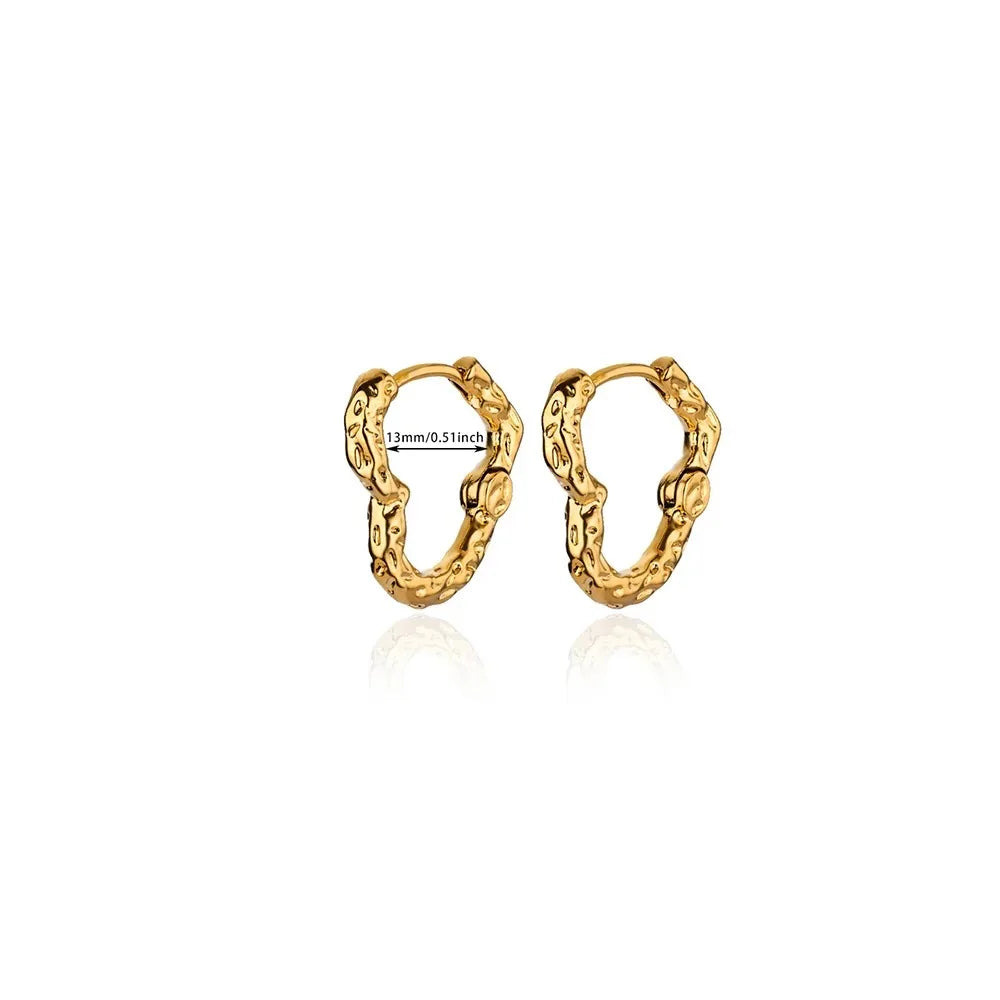 Hollow Zircon Heart Earrings For Women Stainless Steel Gold Color Heart Earring Luxury Wedding Couple Jewelry Gift Free Shipping Pi-Mart