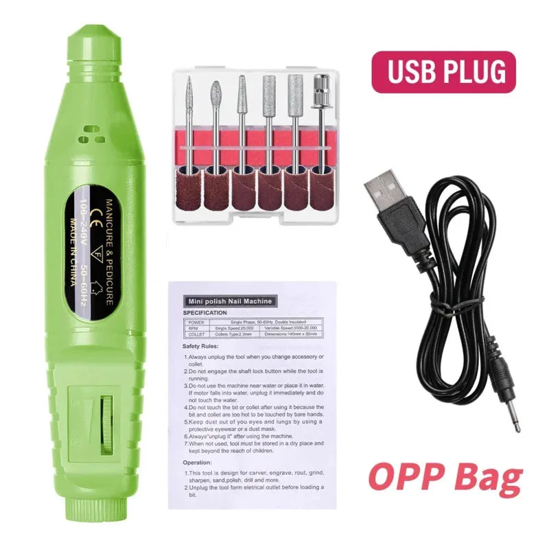 All-in-One Electric Nail File Pen: The Ultimate At-Home Manicure Solution for Gel Polish Removal & Nail Shaping - Lightweight Tri Light Beauty