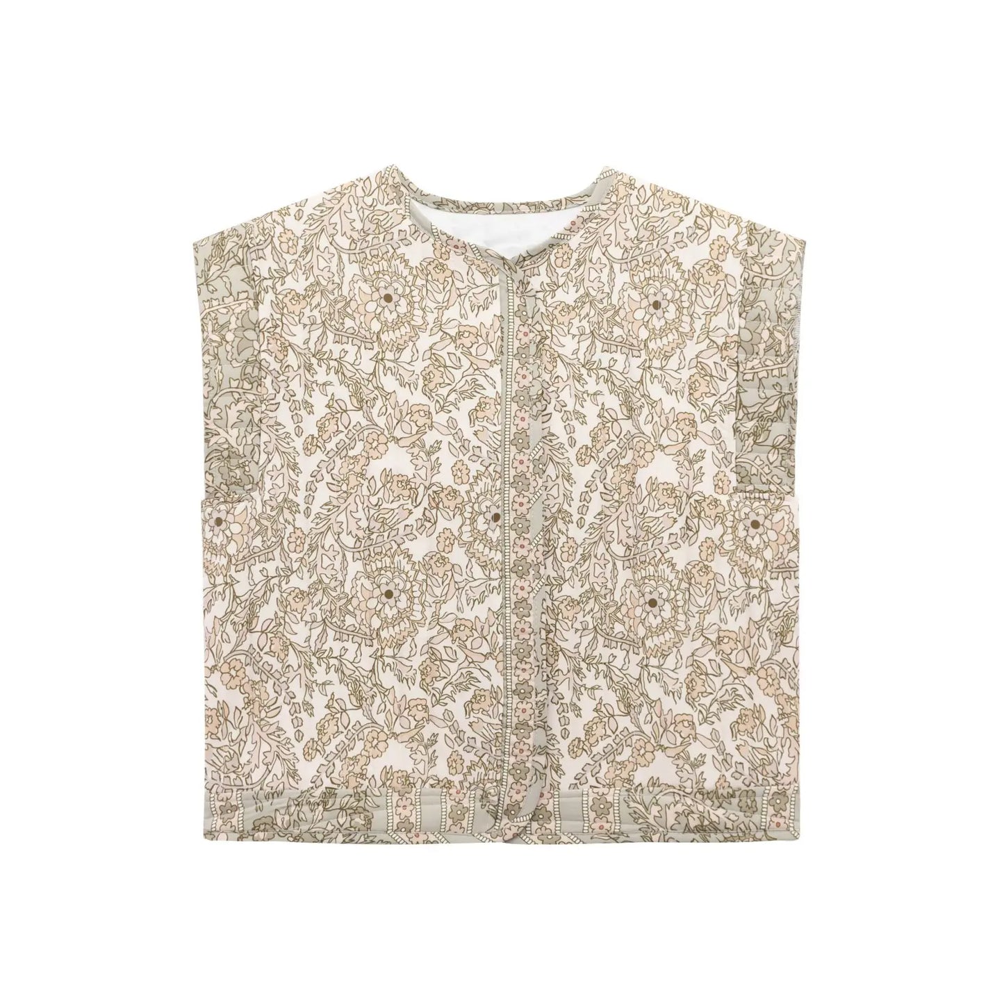Zevity 2024 Women Vintage O Neck Patchwork Floral Print Quilted Cotton Vest Jacket Female Sleeveless Cotton WaistCoat Tops CT332 LadyShow.Store