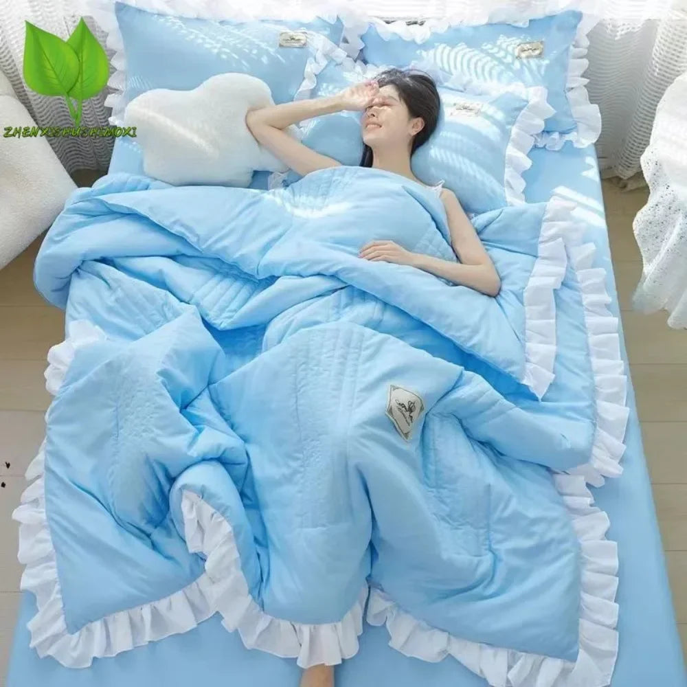 Summer Quilted Blanket Comforter Duvet Cover for Single Double Bed Air Condition Quilt Student Car Kids Adult Bed Cover Bedding Pi-Mart