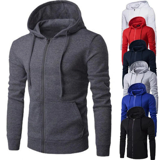 Autumn Men Sweatshirts Long Sleeve Jacket Hoodie Zipper Closure Jacket Male Hoodies Sweatshirt Slim Fit Male Clothing LadyShow.Store
