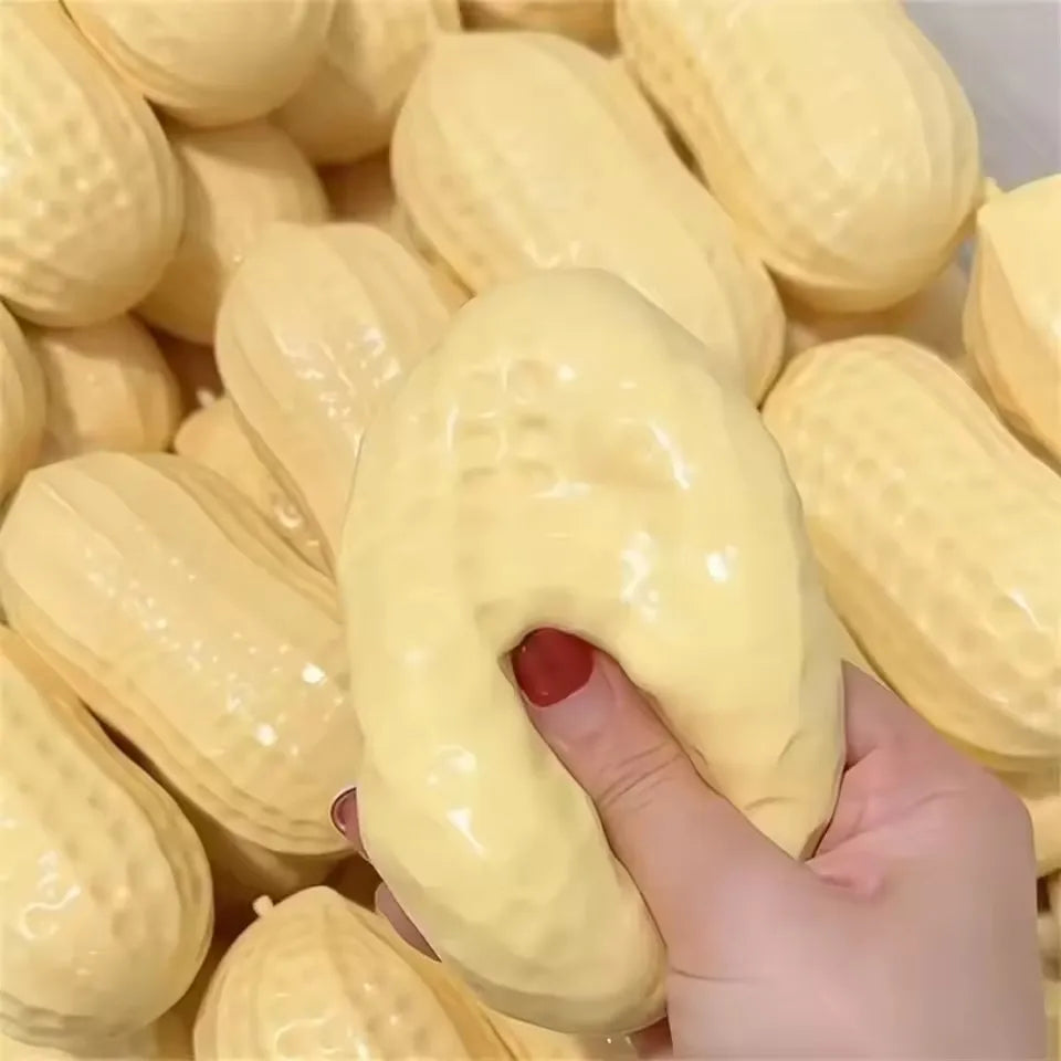 Crunchy Peanut Stress Ball Food-Shaped Squeeze Ball Squishy Toys ASMR Sensory Anti Stress Fidget Toys for Adults Christmas Gift Pi-Mart