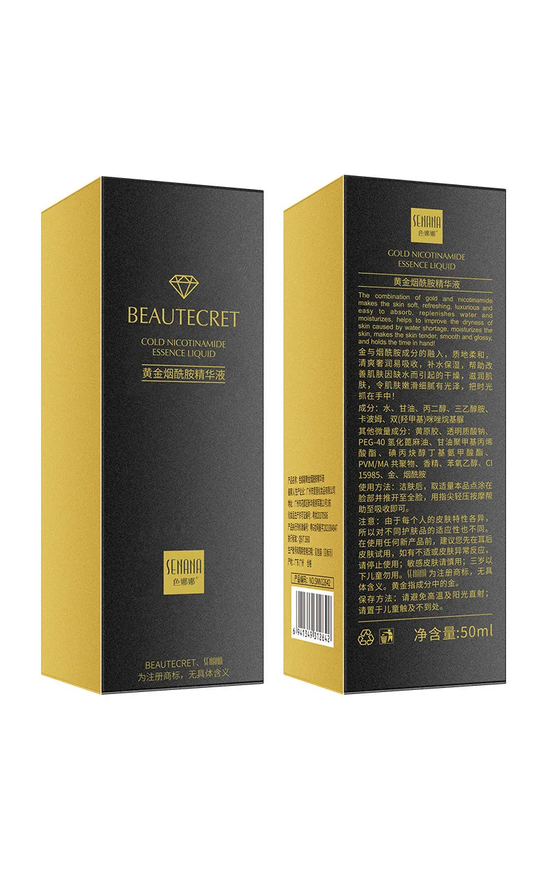 100ml 24k Gold Nicotinamide Facial Essence Hydrating and Moisturizing and Preventing Dryness Skin Hyaluronic Acid Face Serum Pi-Mart