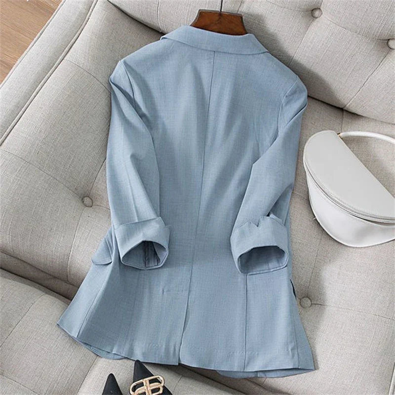 2026 Spring Summer New Temperament Versatile Large Size Women's Small Blazer Coat Loose Elegant FemaleThin  Blazer Jacket 4XL LadyShow.Store