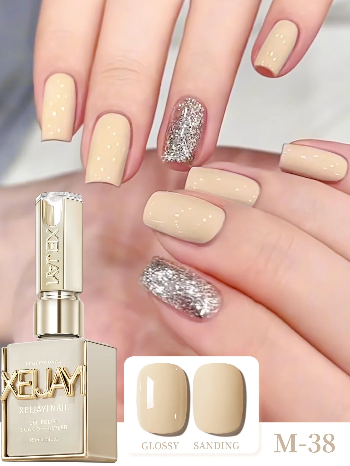 1Pc 15ML Milky White Pure Nail Polish Gel Nail Add Semi-Permanent Soak Off UV LED Construction Gel Varnish Tri Light Beauty