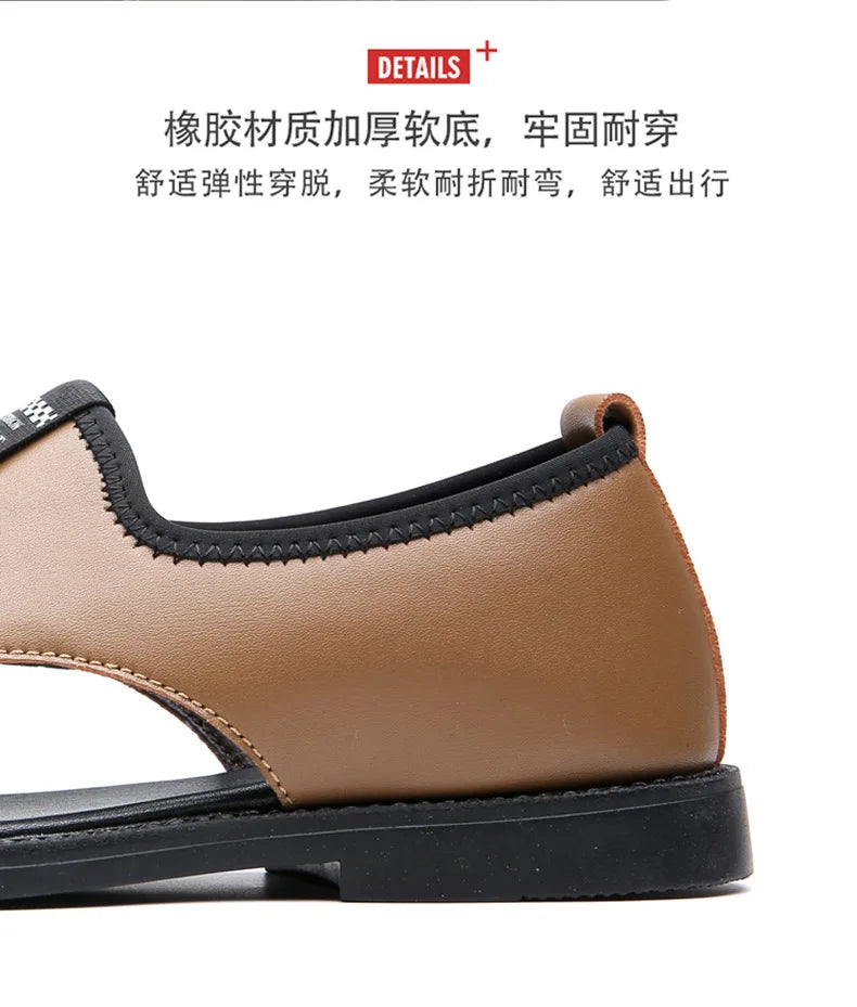 Brand Man Sandals Designer Fashion Leather Casual for Men Summer Comfortable Beach Slippers Outdoor Non-slip Men Sandalias 2026 Pi-Mart