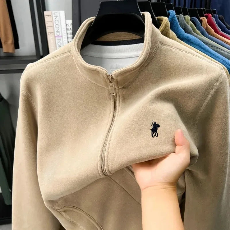 Luxury brand men's jacket winter thick plush warm pockets new coat fashion classic Paul embroidery zipper stand up collar top LadyShow.Store